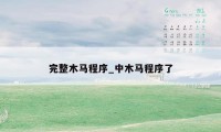 完整木马程序_中木马程序了