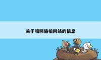 关于暗网偷拍网站的信息