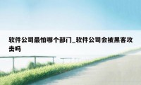 软件公司最怕哪个部门_软件公司会被黑客攻击吗