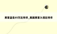 黑客盗走85万比特币_美国黑客入侵比特币