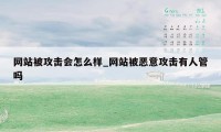 网站被攻击会怎么样_网站被恶意攻击有人管吗