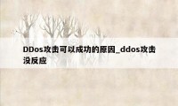 DDos攻击可以成功的原因_ddos攻击没反应