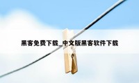 黑客免费下载_中文版黑客软件下载