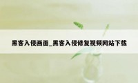 黑客入侵画面_黑客入侵修复视频网站下载