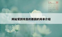 网站受到攻击的原因的简单介绍