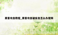 黑客攻击教程_黑客攻击被反击怎么办视频