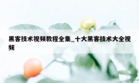 黑客技术视频教程全集_十大黑客技术大全视频