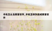 手机怎么当黑客软件_手机怎样伪装成黑客软件