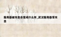 服务器被攻击会变成什么样_武汉服务器受攻击