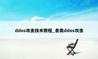 ddos攻击技术教程_各类ddos攻击