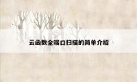云函数全端口扫描的简单介绍