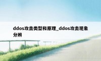 ddos攻击类型和原理_ddos攻击现象分辨