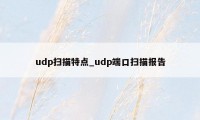 udp扫描特点_udp端口扫描报告