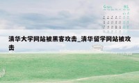 清华大学网站被黑客攻击_清华留学网站被攻击