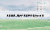 黑客猖獗_更多的黑客软件是什么东西