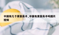 中国有几个黑客高手_中国有黑客高手吗图片视频
