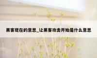 黑客现在的意思_让黑客攻击开始是什么意思