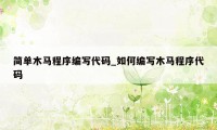 简单木马程序编写代码_如何编写木马程序代码