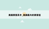 美国黑客高手_美国最大的黑客组