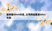 服务器DDoS攻击_公司网站遭遇ddos攻击