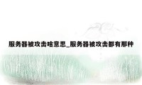 服务器被攻击啥意思_服务器被攻击都有那种