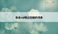 包含sql端口扫描的词条