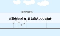 大型ddos攻击_世上最大DDOS攻击