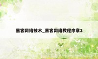 黑客网络技术_黑客网络教程序章2