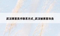 武汉黑客高手联系方式_武汉被黑客攻击