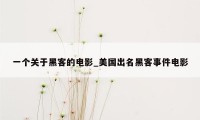 一个关于黑客的电影_美国出名黑客事件电影