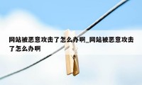 网站被恶意攻击了怎么办啊_网站被恶意攻击了怎么办啊