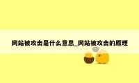 网站被攻击是什么意思_网站被攻击的原理