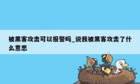 被黑客攻击可以报警吗_说我被黑客攻击了什么意思