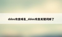 ddos攻击域名_ddos攻击关键词掉了