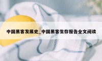 中国黑客发展史_中国黑客生存报告全文阅读