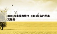 ddos攻击技术教程_ddos攻击的基本流程是