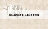 DDoS洪水攻击_ddos洪流攻击